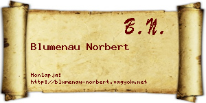 Blumenau Norbert névjegykártya